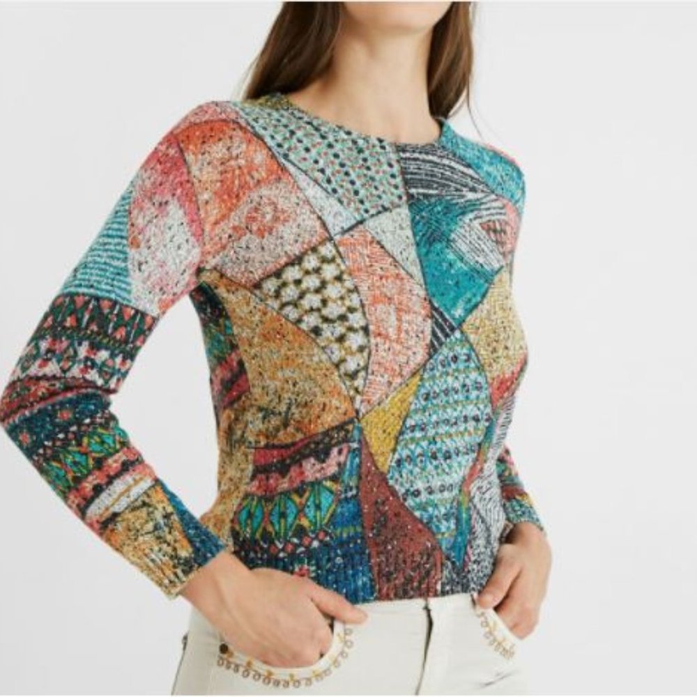 Desigual Colorful Sweater. Small